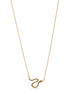 GOLD CRYSTAL SNAKE SNAKE PENDANT SHORT NECKLACE # HNN90665GD(LE13)