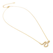 GOLD CRYSTAL SNAKE SNAKE PENDANT SHORT NECKLACE # HNN90665GD(LE13)