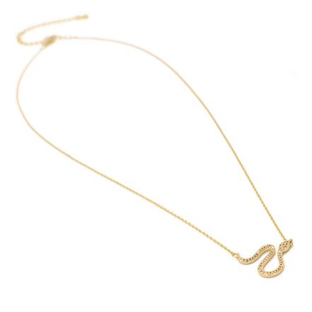 GOLD CRYSTAL SNAKE SNAKE PENDANT SHORT NECKLACE # HNN90665GD(LE13)