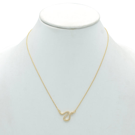 GOLD CRYSTAL SNAKE SNAKE PENDANT SHORT NECKLACE # HNN90665GD(LE13)