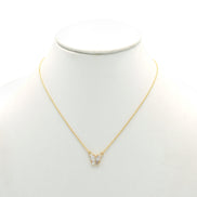 GOLD MOTHER OF PEARL BUTTERFLY PENDANT SHORT NECKLACE # HNN90666GD(LC16)
