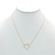 GOLD CRYSTAL HEART PENDANT SHORT NECKLACE # HNN90667GD(HE10)