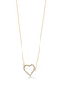 GOLD CRYSTAL HEART PENDANT SHORT NECKLACE # HNN90667GD(HE10)