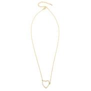 GOLD CRYSTAL HEART PENDANT SHORT NECKLACE # HNN90667GD(HE10)
