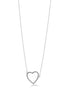 RHODIUM CRYSTAL HEART PENDANT SHORT NECKLACE # HNN90667RD(HE10)