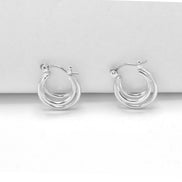 Rhodium Hoop Earring # HNE90677RD (LE5)