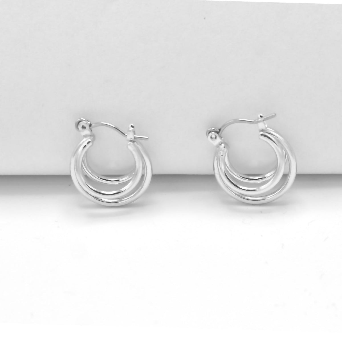 Rhodium Hoop Earring # HNE90677RD (LE5)