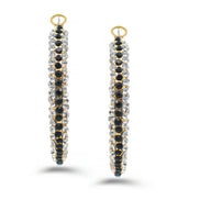 GOLD BLACK AND WHITE CRYSTAL STUD EARRINGS # HNE90679GD(LH23)