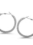 RHODIUM BLACK AND WHITE CRYSTAL STUD EARRINGS  # HNE90679RD(LH23)