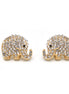 GOLD CRYSTAL ELEPHANT STUD EARRING # HNE90682GDCR(OH18)