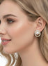 GOLD CRYSTAL AND CREAM PEARL OVAL STUD EARRINGS # HNE90683GD(ME12)
