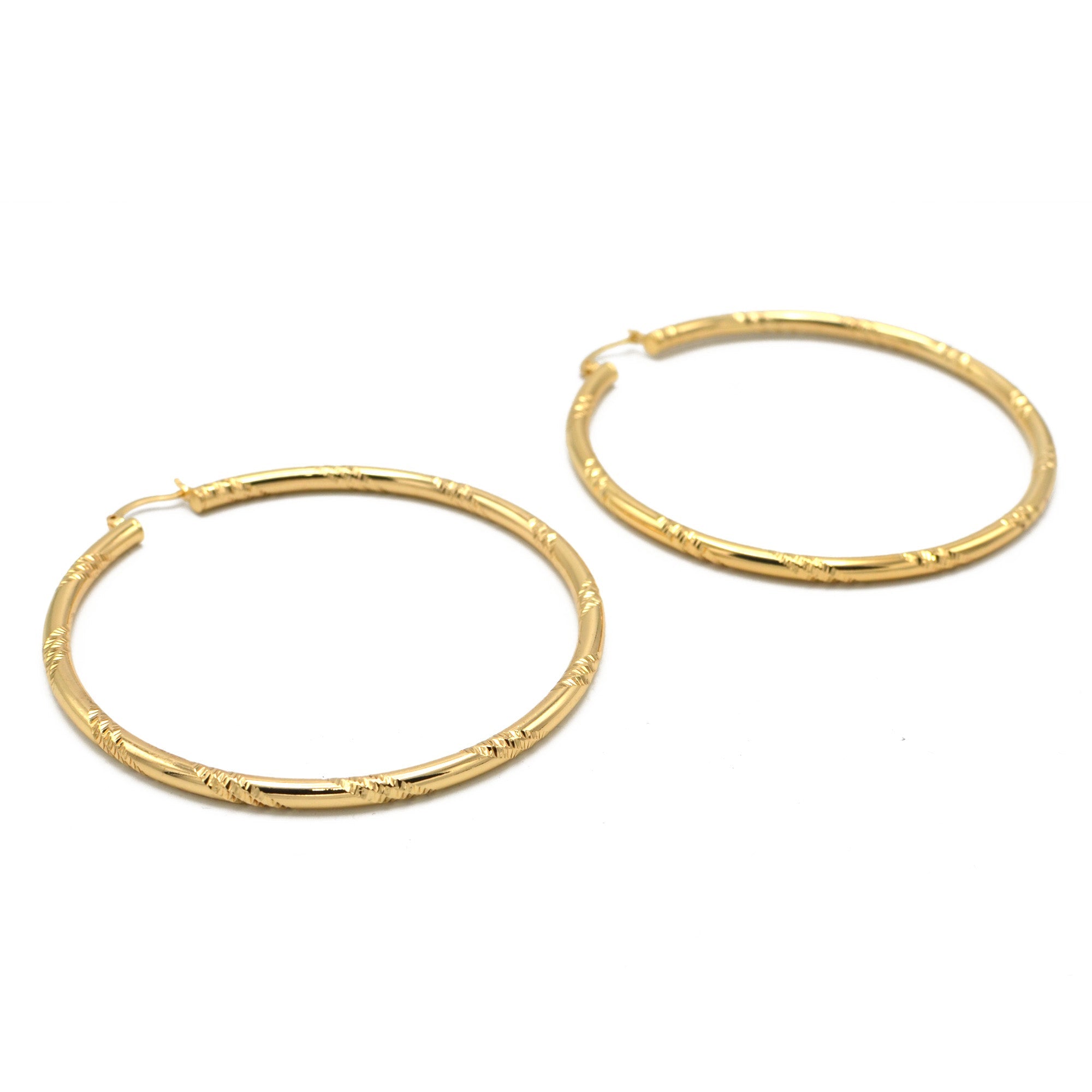 GOLD BIG CIRCLE HOOP EARRING # HNE90685GD(OH17)
