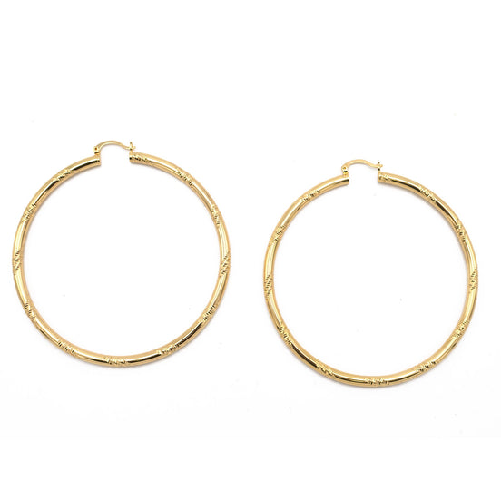 GOLD BIG CIRCLE HOOP EARRING # HNE90685GD(OH17)