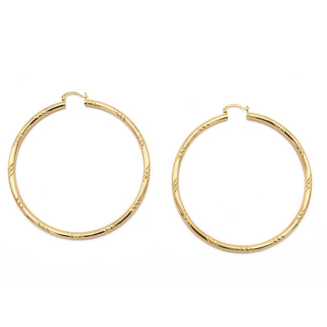 GOLD BIG CIRCLE HOOP EARRING # HNE90685GD(OH18)