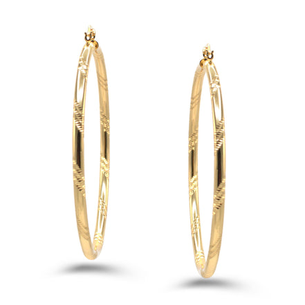 GOLD BIG CIRCLE HOOP EARRING # HNE90685GD(OH17)