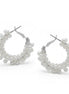 Rhodium white Pearl Wrapped Hoop Earrings # HNE90692RDWH(IE10)