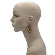 GOLD RED TEAR DROP EARRINGS # FWNK-2109-84-ER