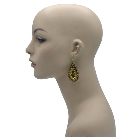 GOLD RED TEAR DROP EARRINGS # FWNK-2109-84-ER