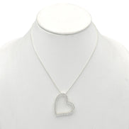 SILVER RHINESTONE HEART NECKLACE # HNN2013L-SIL/CRY