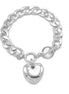 RHODIUM HEART CHARM  CUBAN CHAIN BRACELET #HNB90675RD