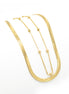 GOLD DOUBLE ROW SNAKE CHAIN CHOKER NECKLACE #HNN90673GD