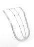 RHODIUM DOUBLE ROW SNAKE CHAIN CHOKER NECKLACE #HNN90673RD(LD14)