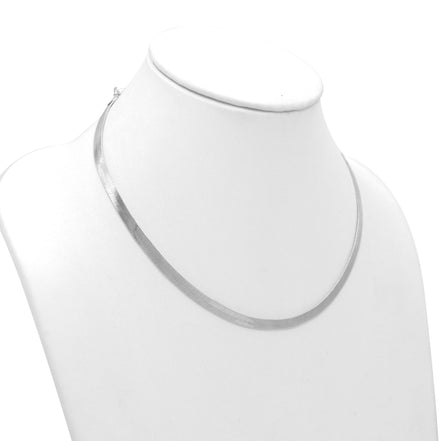 Rhodium Flat Snake Chain Necklace  #HNN90674RD(OA22)