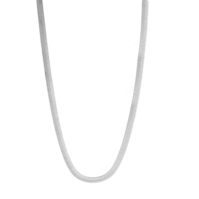 Rhodium Flat Snake Chain Necklace  #HNN90674RD(OA22)