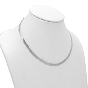 Rhodium Flat Snake Chain Necklace  #HNN90674RD(OA22)