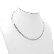 Rhodium Flat Snake Chain Necklace  #HNN90674RD(OA22)