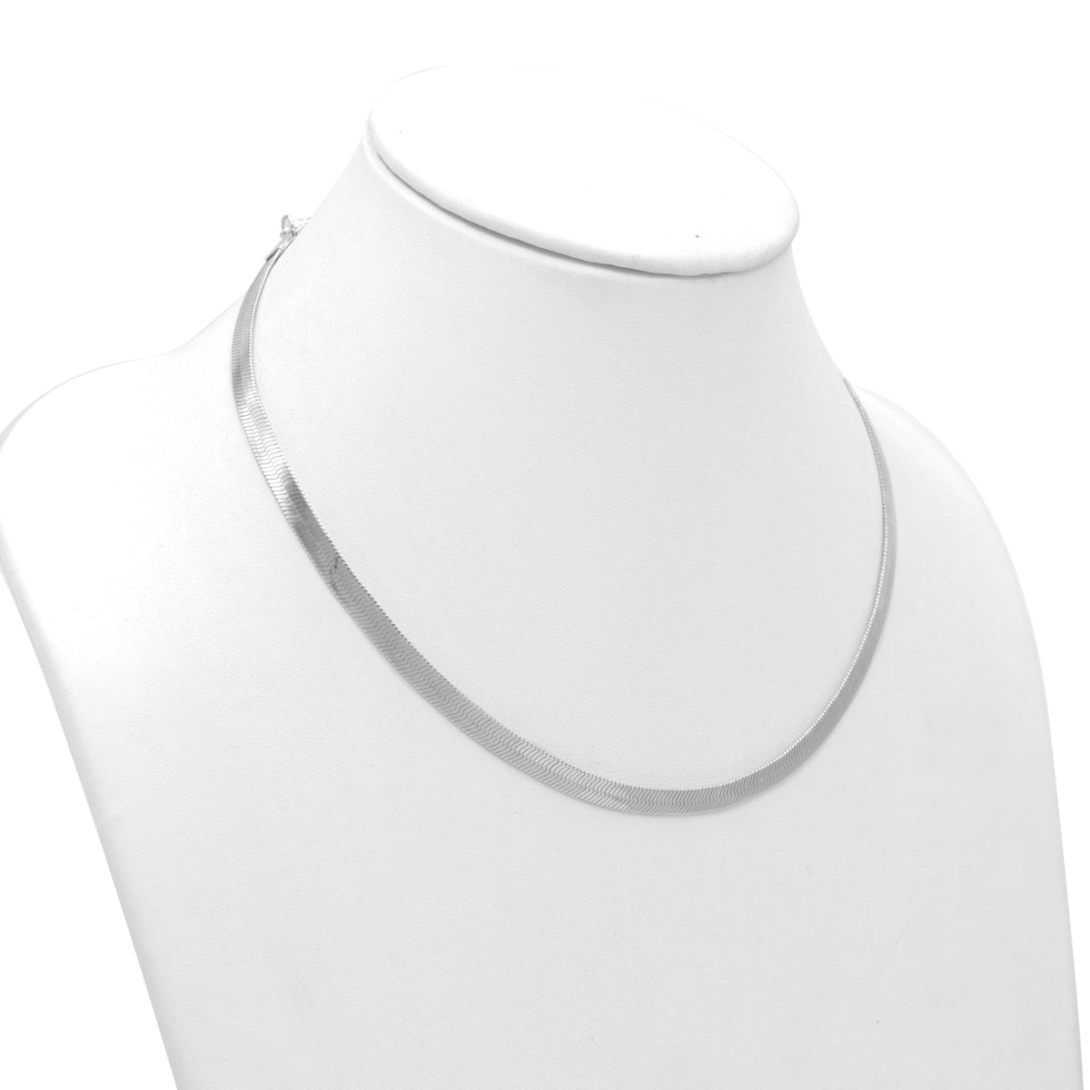 Rhodium Flat Snake Chain Necklace  #HNN90674RD(OA22)