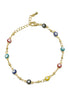 GOLD MULTI COLOR EVIL EYE BRACELET #HNB90659GDMT
