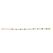 GOLD MULTI COLOR EVIL EYE BRACELET #HNB90659GDMT