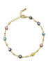GOLD MULTI COLOR EVIL EYE BRACELET #HNB90659GDMT