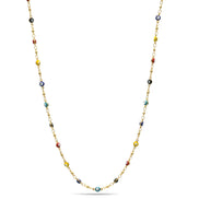 Gold Multi Color Evil Eye Choker Necklace #HNN90721GDMT(LD26)