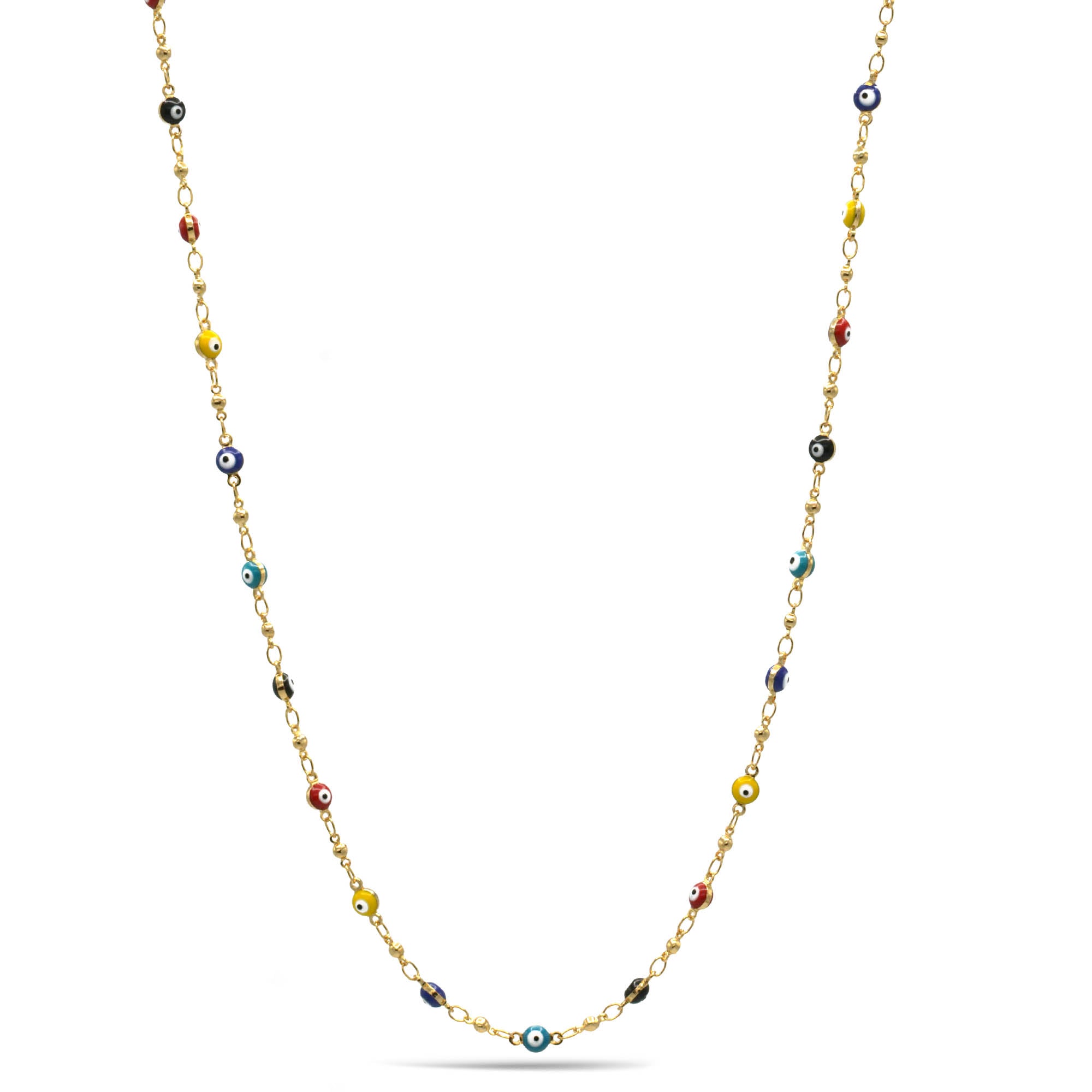 Gold Multi Color Evil Eye Choker Necklace #HNN90721GDMT(LD26)
