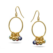 Gold Multi Color Evil Eye Earrings Set# HNE90722GDMT(LE23)