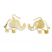 GOLD ELEPHANT EARRINGS # HNE90697GD (GF7)