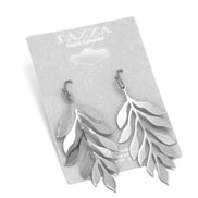 RHODIUM LEAF DROP EARRING #HNE90705RD(GC17)