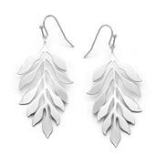 RHODIUM LEAF DROP EARRING #HNE90705RD(GC17)