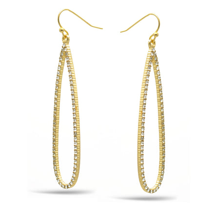GOLD CRYSTAL TEARDROP EARRINGS # HNE90711GD(GH12)