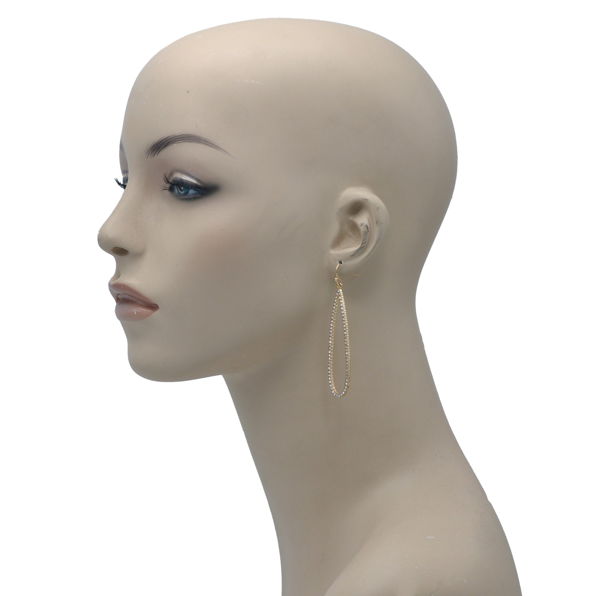 GOLD CRYSTAL TEARDROP EARRINGS # HNE90711GD(GH12)