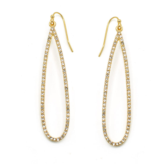 GOLD CRYSTAL TEARDROP EARRINGS # HNE90711GD(GH12)