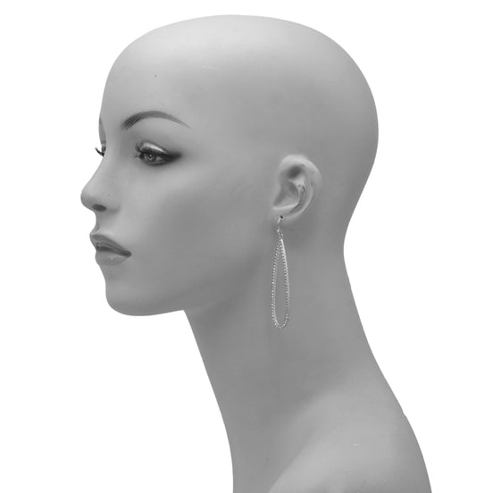RHODIUM CRYSTAL TEARDROP EARRINGS # HNE90711RD (GG12)