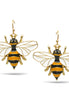 GOLD BLACK ORANGE AND CREAM ENAMEL DR0P EARRINGS #HNE90712