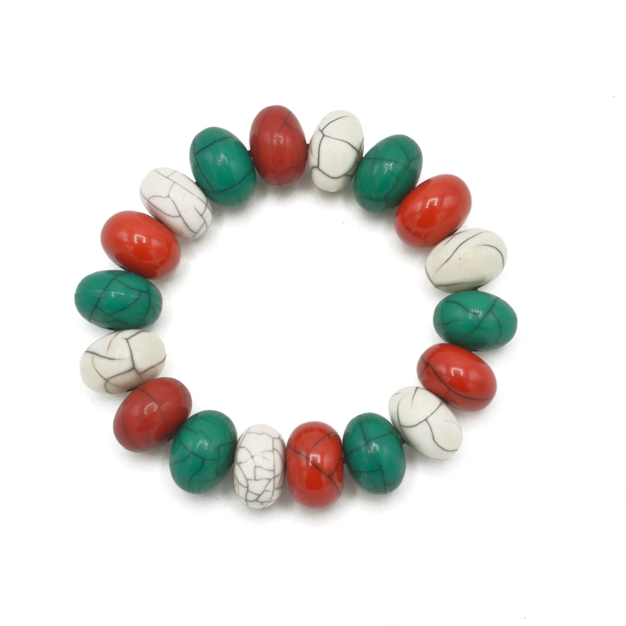 MULTI-COLOR BEADS STRETCH MEMORY WIRE BRACELETS #FWNK-2109-72-BRC