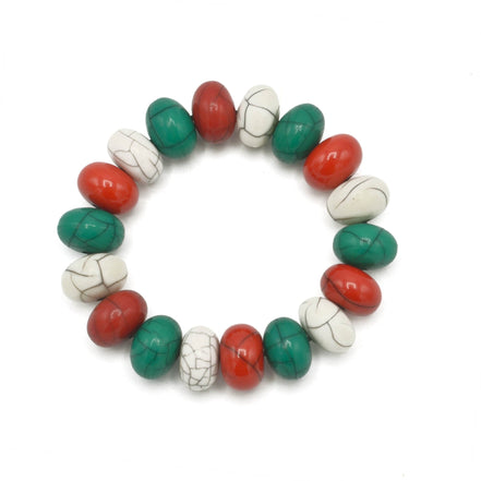 MULTI-COLOR BEADS STRETCH MEMORY WIRE BRACELETS #FWNK-2109-72-BRC