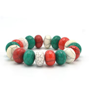 MULTI-COLOR BEADS STRETCH MEMORY WIRE BRACELETS #FWNK-2109-72-BRC