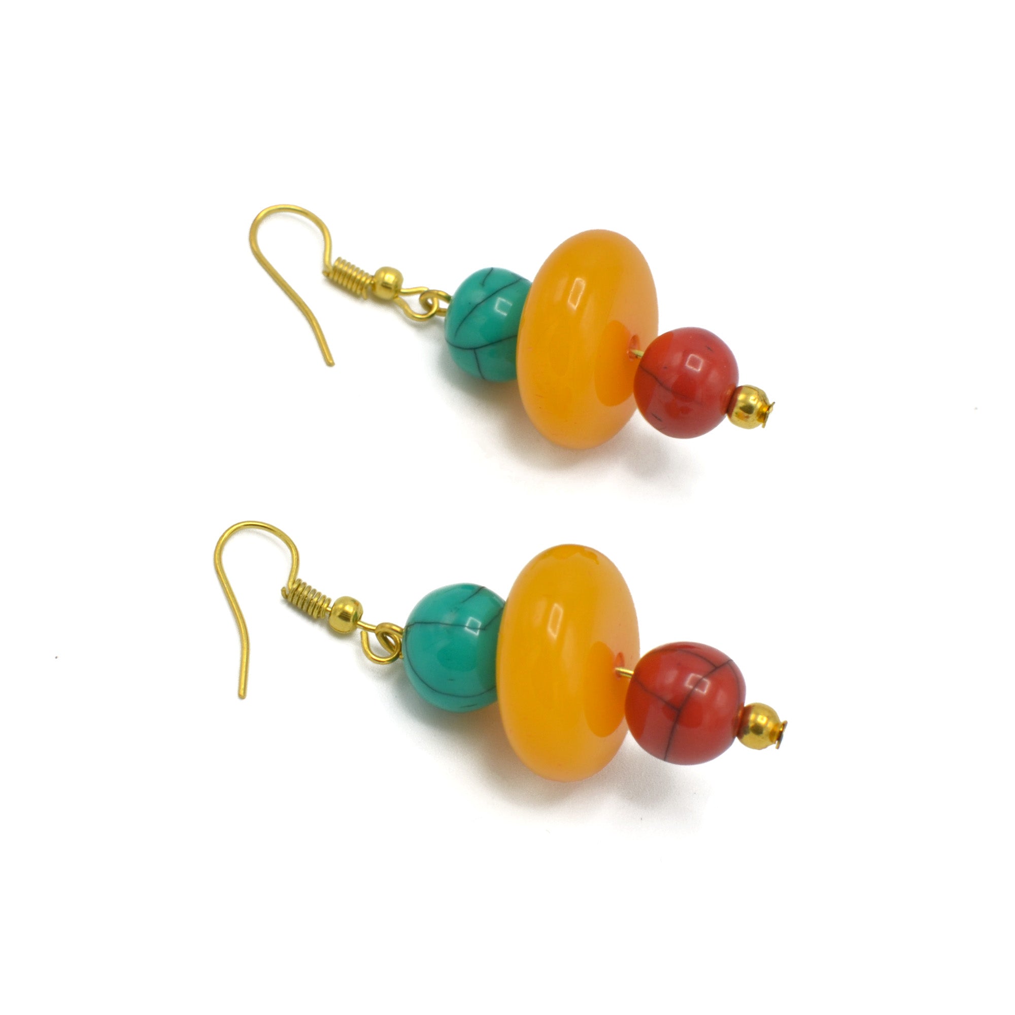 MULTI-COLOR BEAD DROP EARRINGS #FWNK-2201-07-ER