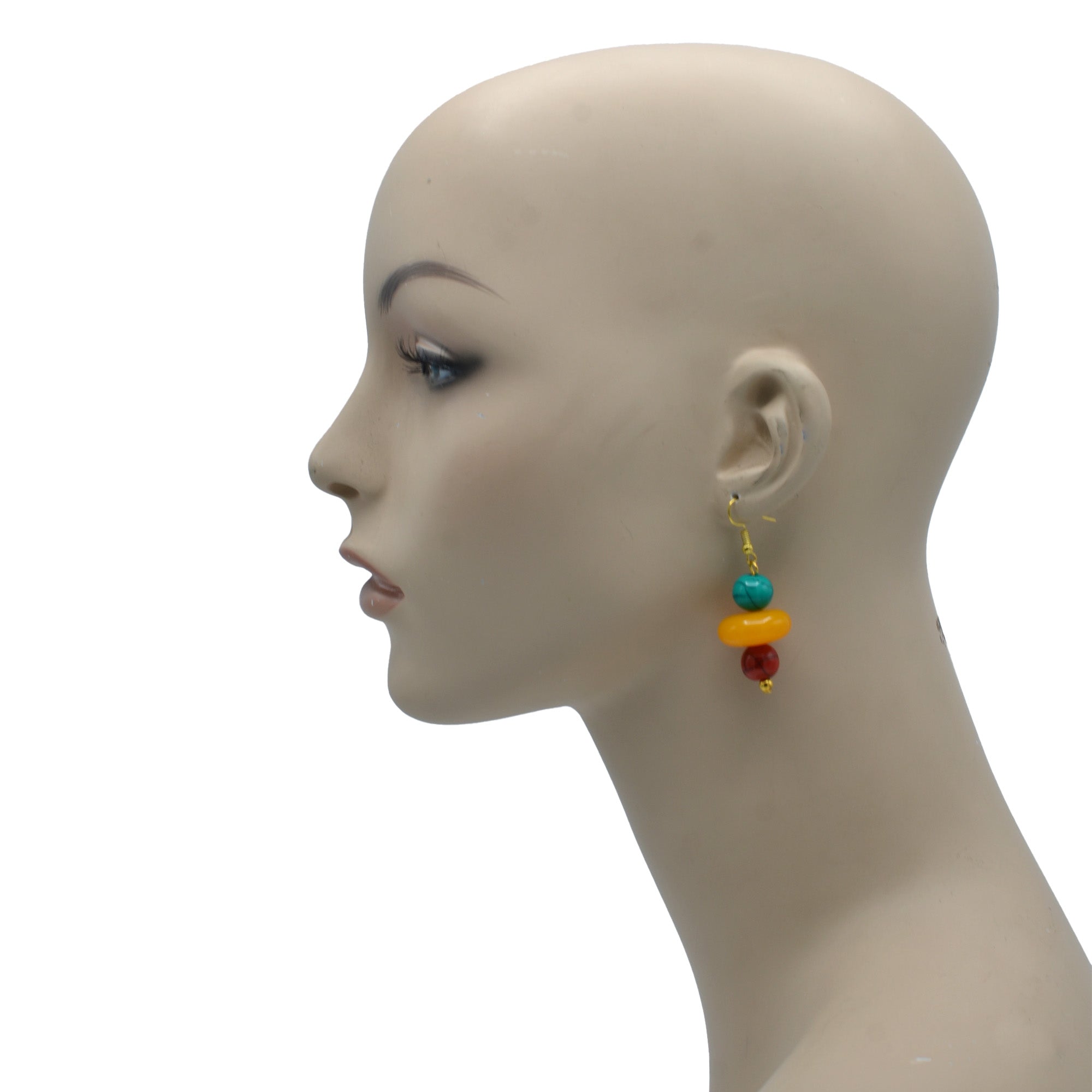 MULTI-COLOR BEAD DROP EARRINGS #FWNK-2201-07-ER